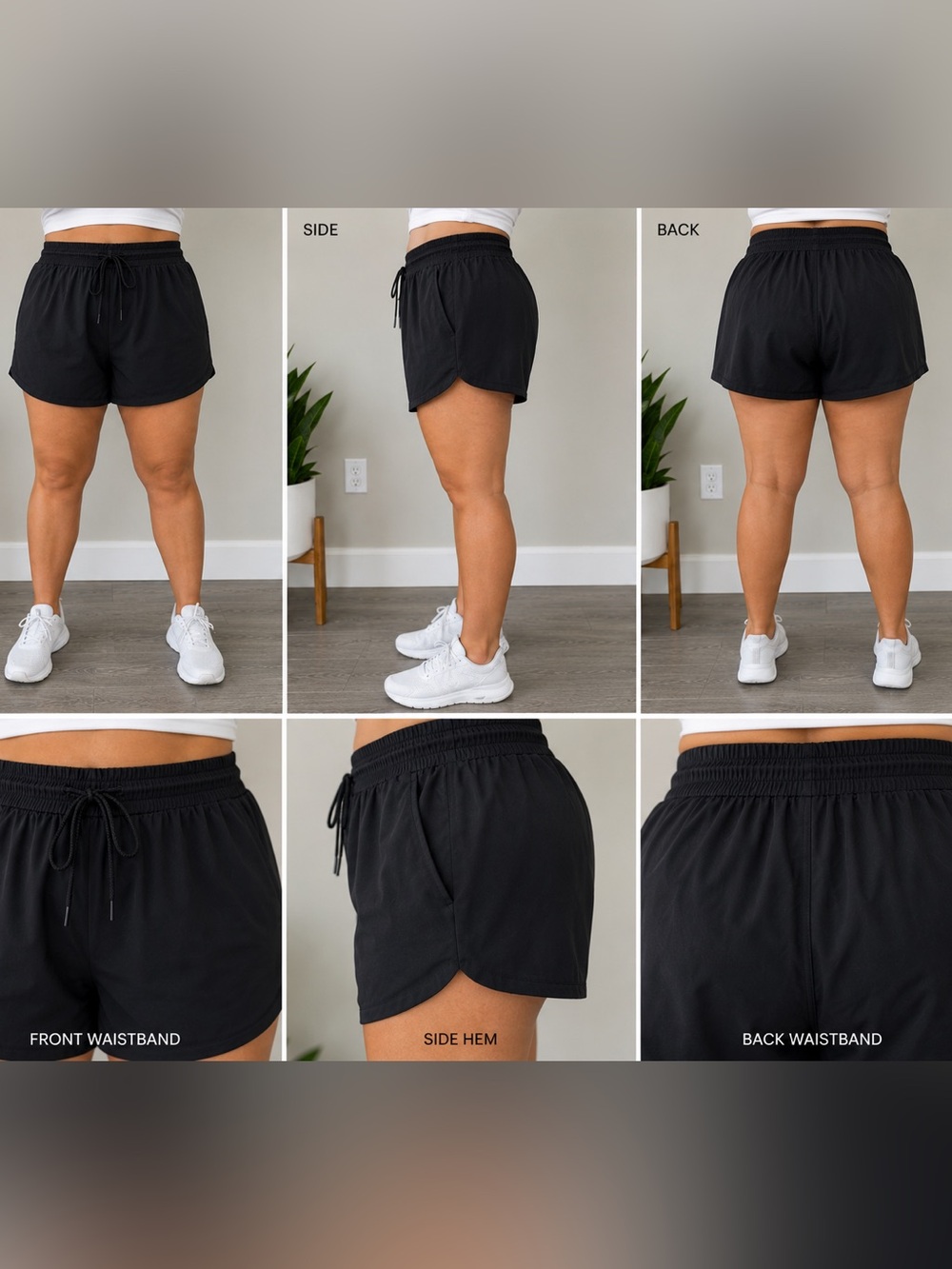 Zyia Black High-Rise Lightweight Training Shorts - Size XXXL